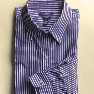 CHAPS women‘s shirt/ blouse GRAY/ WHITE (L) NWOT